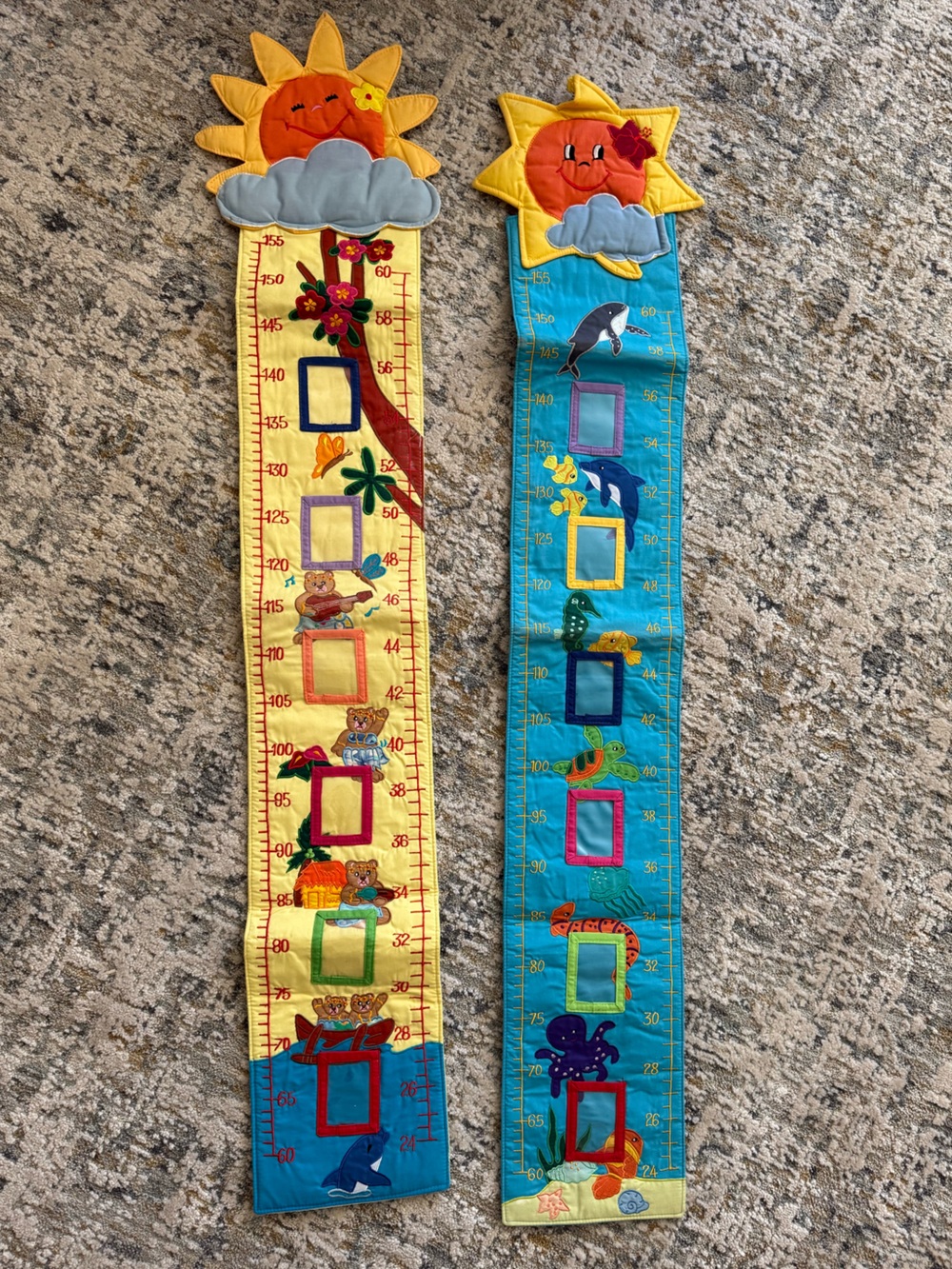 Sun and Sea Kids Growth Chart Set - Bright Yellow & Teal